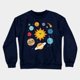 Kawaii Solar System Crewneck Sweatshirt